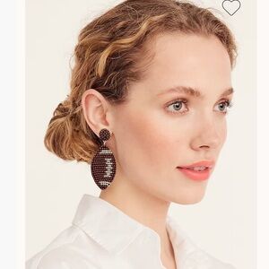 J. Crew Football Beaded Earrings